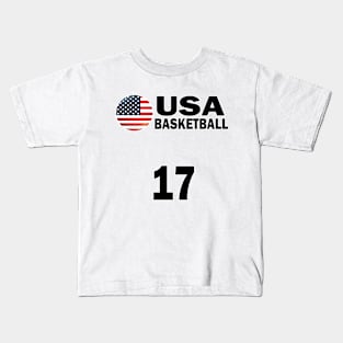 USA Basketball Number 17 T-shirt Design Kids T-Shirt